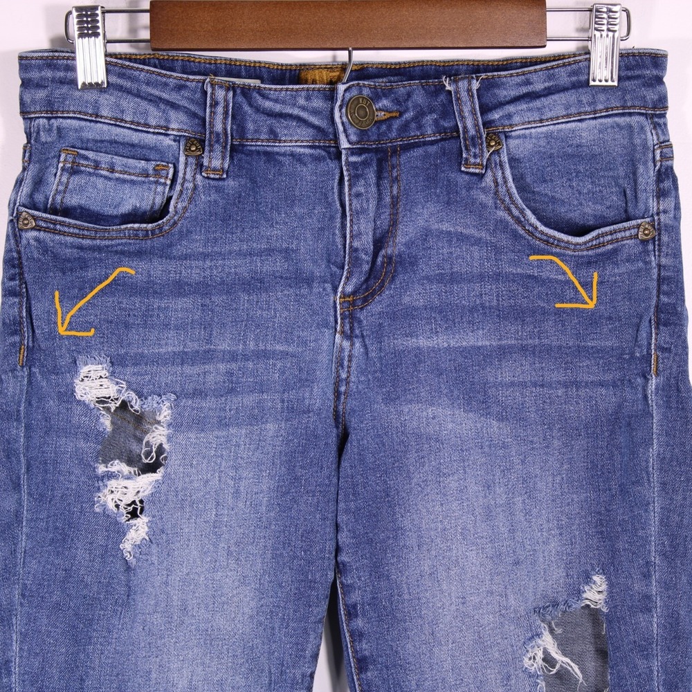 KUT from the Kloth Janet Jeans Womens 4 Ankle Skinny Distressed Casual 29x26 - Picture 5 of 16